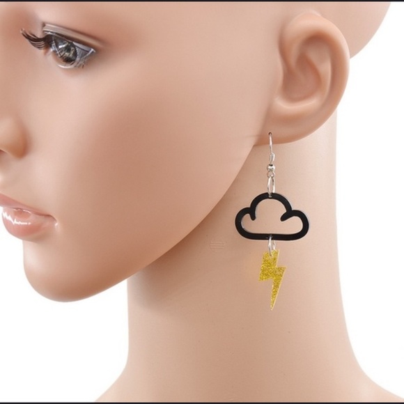 Kathrono Jewelry - ⚡️Awesome acrylic cloud Lightning glitter drop earrings 🌩